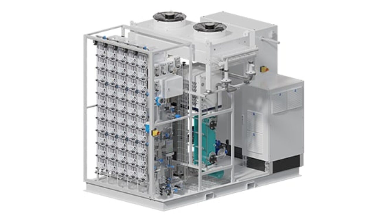 Side view of the Enapter AEM Flex 120 electrolyzer